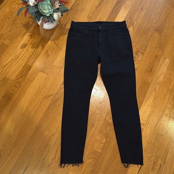 Mother Stunner Zip Ankle Step Fray Not Guilty Women's Black Jeans-31-Excellent - Picture 12 of 16